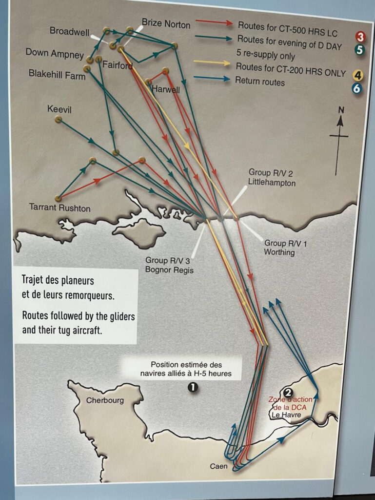 Glider routes Pegasus Bridge