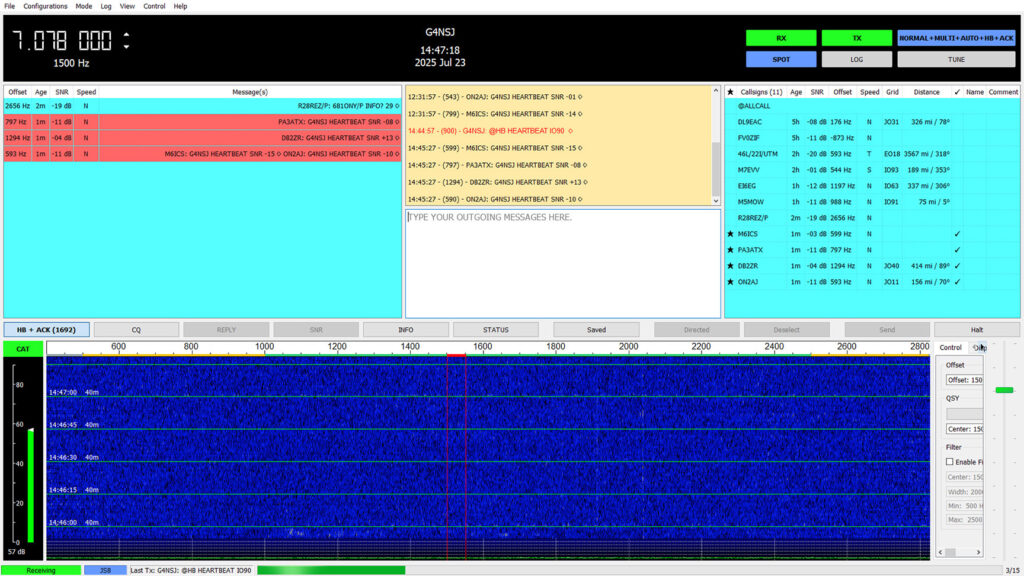 Screen shot JS8 Call